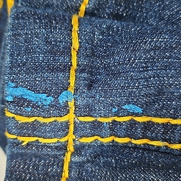 JLT Premium Baggy Denim Blue Yellow Skate Shorts 100% Cotton Size 38 - Picture 8 of 8